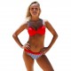 Womens Triangle Bikini Set Swimsuit Red Grid Printing Womens Triangle Bikini Set Swimsuit Red Grid Printing