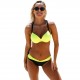 Womens Triangle Bikini Set Swimsuit Yellow and Black Womens Triangle Bikini Set Swimsuit Yellow and Black