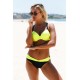 Womens Triangle Bikini Set Swimsuit Yellow and Black Womens Triangle Bikini Set Swimsuit Yellow and Black