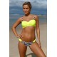 Womens Triangle Bikini Set Swimsuit Yellow Black Stripe Womens Triangle Bikini Set Swimsuit Yellow Black Stripe