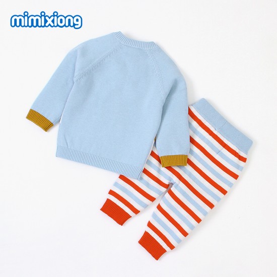 Mimixiong 100% Cotton Baby Knitted 2pc Clothing Sweater Pants Set 82W535
