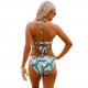 Tropical Print Cross Top Bikini Tropical Print Cross Top Bikini