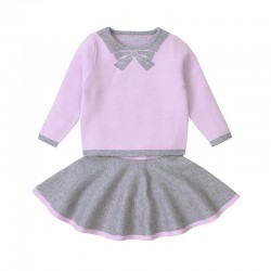 Mimixiong Children Baby Knitted 2pc Girl Dress Set 82W279