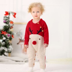 Mimixiong Baby Knitted Christmas Romper 82W296