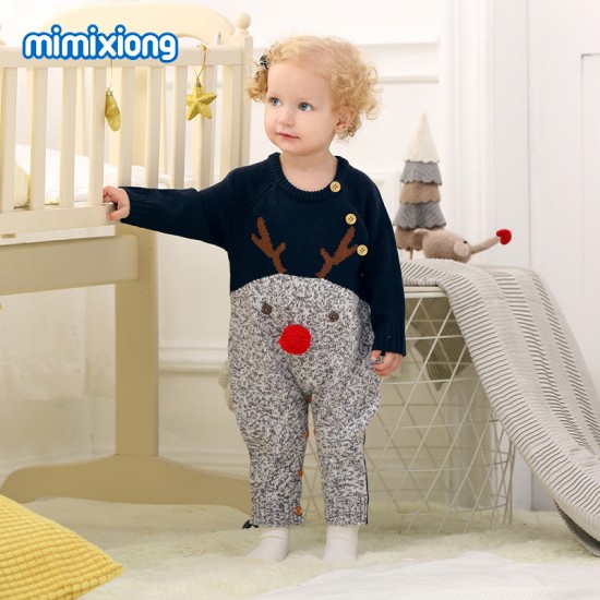 Mimixiong Baby Knitted Christmas Romper 82W296