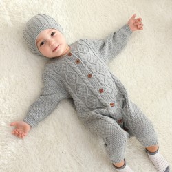 100% Cotton Mimixiong Baby Knitted 2pc Clothing Set 82W393