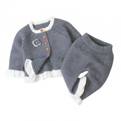 Mimixiong Baby Knitted 2pc Clothing Coat Pants Set 82W449-461