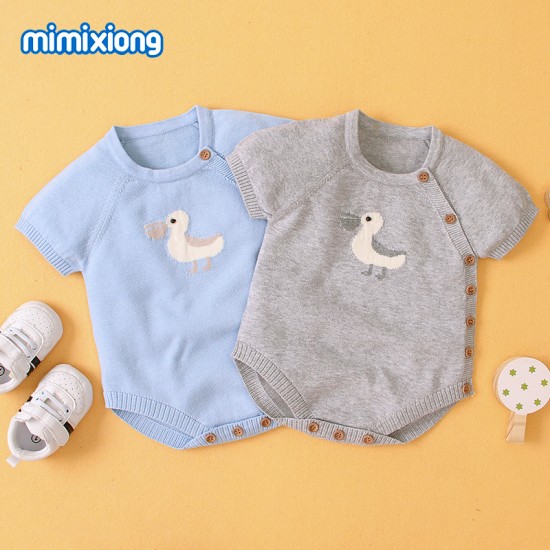 100% Cotton Baby Knitted Short Sleeve Romper 82W501