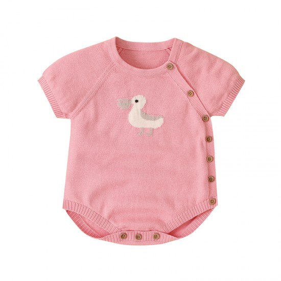 100% Cotton Baby Knitted Short Sleeve Romper 82W501