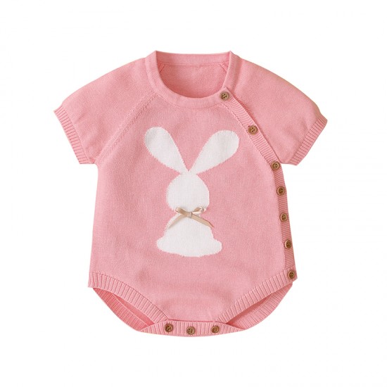 Mimixiong Baby Knitetd Short Sleeve Romper 82W502