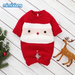 Mimixiong Baby Knitted Christmas Romper 82W554