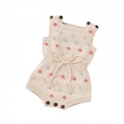 100% Cotton Baby Knitted Sleeveless Romper 82W622