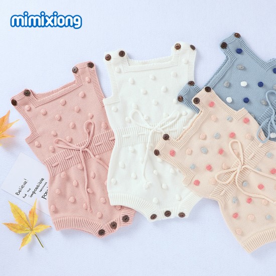 100% Cotton Baby Knitted Sleeveless Romper 82W622