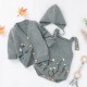 Mimixiong Baby Knitted Romper Coat Hat 3pc Clothing Set 82W639-641-642
