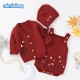 Mimixiong Baby Knitted Romper Coat Hat 3pc Clothing Set 82W639-641-642