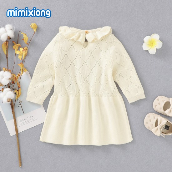 Mimixiong 100% Cotton Baby Knitted Girl Dress 82W645