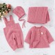 Mimixiong Baby Knitted Romper Coat Blanket Hat 4pcs Clothing Set 82W716-717-718-719