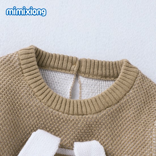 Mimixiong 100% Cotton Baby Knitted Romper Blanket Hat 3pcs Clothing Set 82W802-806