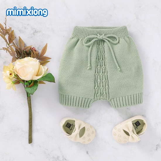 Mimixiong Baby Knitted Coat Shorts Hat 3pc Clothing Set 82W812-813-815
