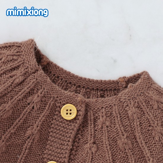 Mimixiong Baby Knitted Coat Shorts Hat 3pc Clothing Set 82W812-813-815