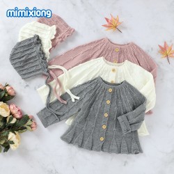 Mimixiong Baby Knitted Coat Hat 2pc Clothing Set 82W812-815