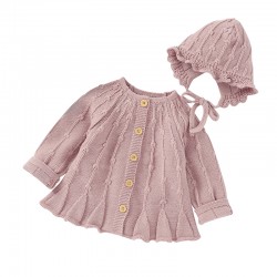 Mimixiong Baby Knitted Coat Hat 2pc Clothing Set 82W812-815