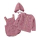 Mimixiong Baby Knitted Romper Coat Hat 3pc Clothing Set 82W823-825-826