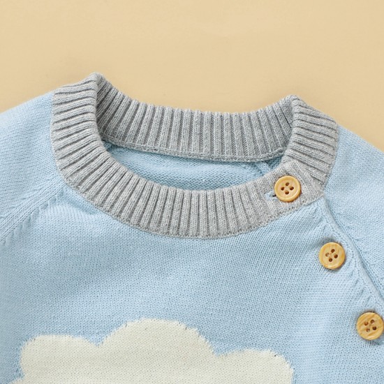 Mimixiong 100% Cotton Baby Knitted Sweater Pants 2pc Clothing Set 82W835