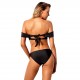 Womens Black Socialite Off Shoulder Bikini 2pcs Bathing Suit Womens Black Socialite Off Shoulder Bikini 2pcs Bathing Suit