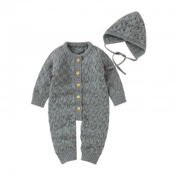 Mimixiong Baby Knitted Romper Hat 2pc Clothing Set 82W735-737