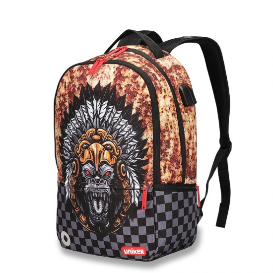 Raging flames lion the backstreet style backpack Raging flames lion the backstreet style backpack
