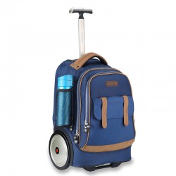 Classic blue big wheel trolley bag