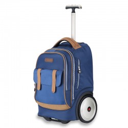 Classic blue big wheel trolley bag