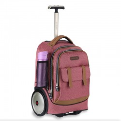 Classic pink big wheel trolley bag