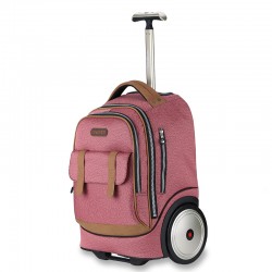 Classic pink big wheel trolley bag